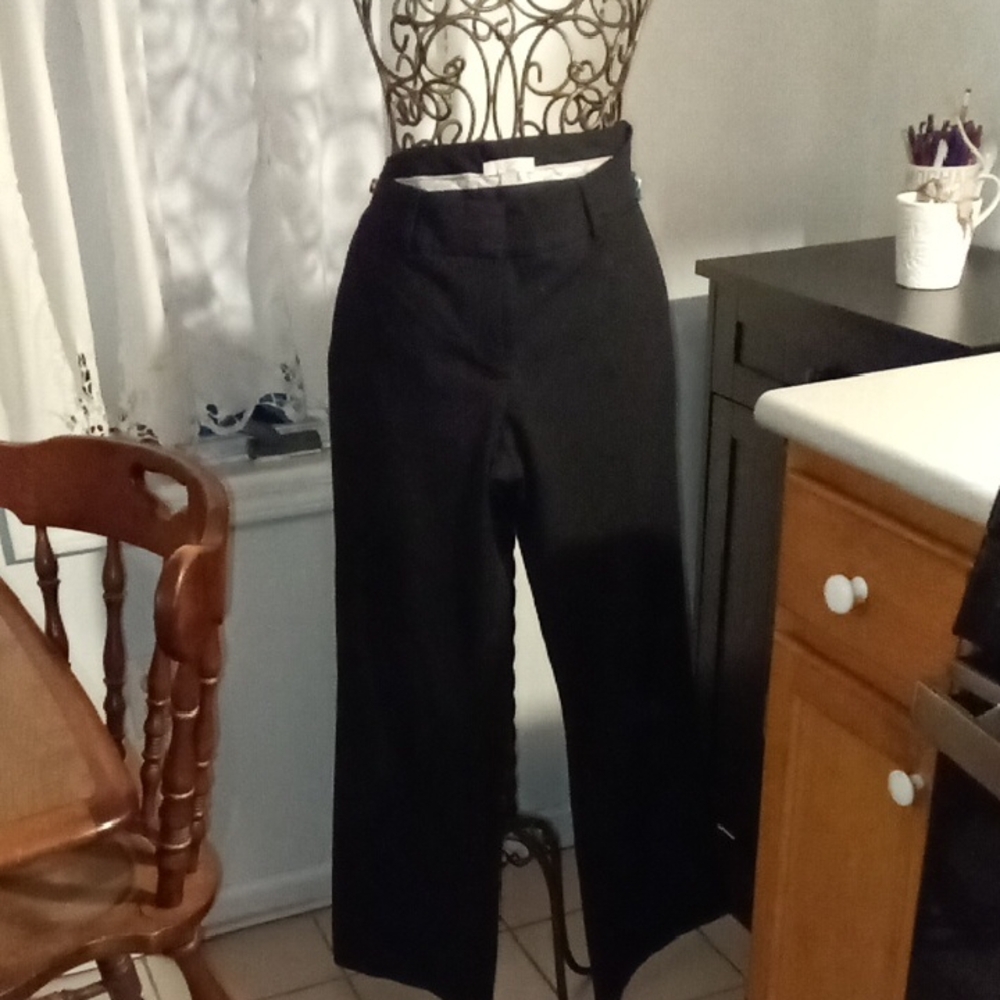 LOFT Black Wide-Leg Trousers
